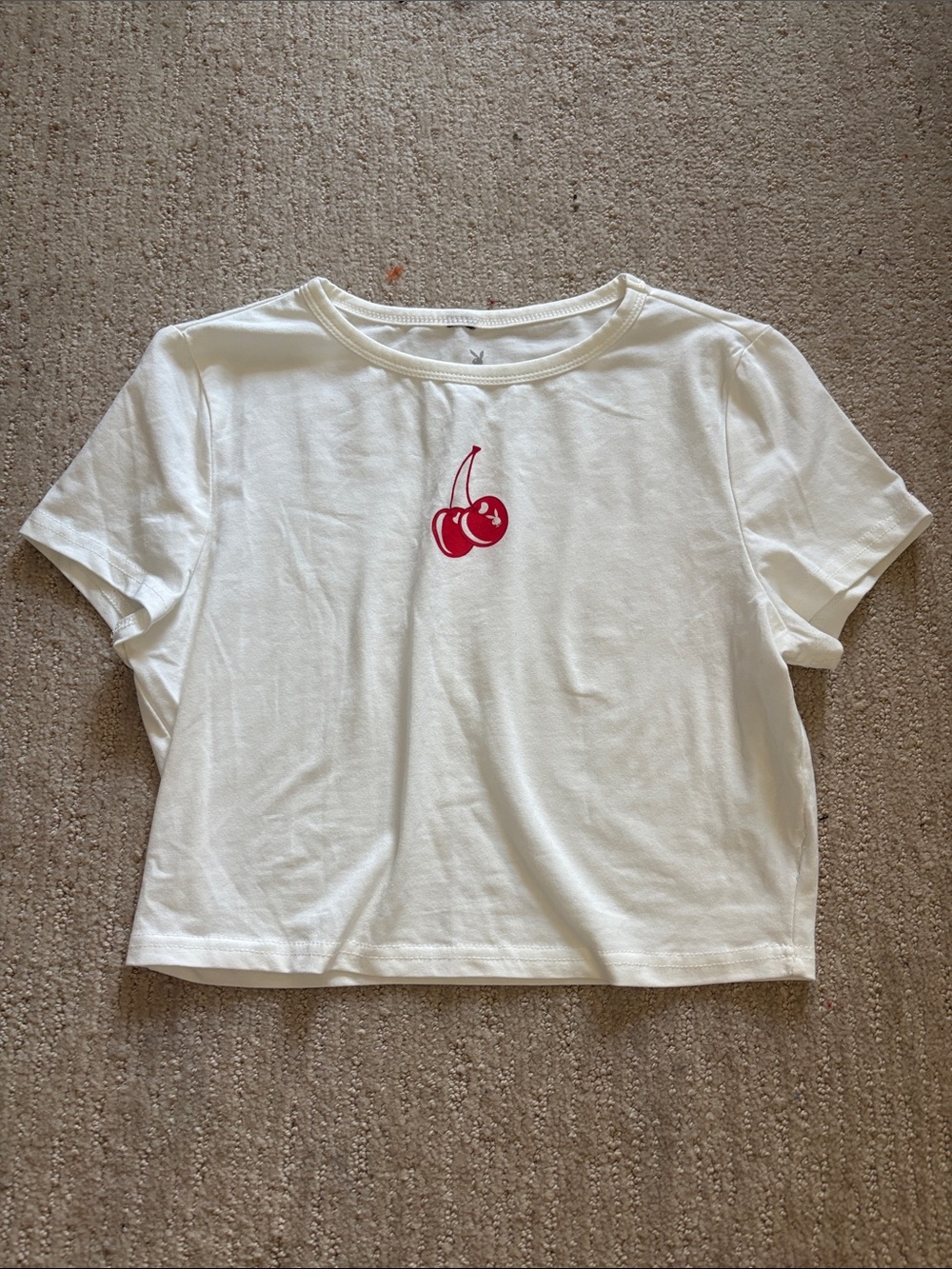 Playboy Red Cherry Crop Tee Graphic